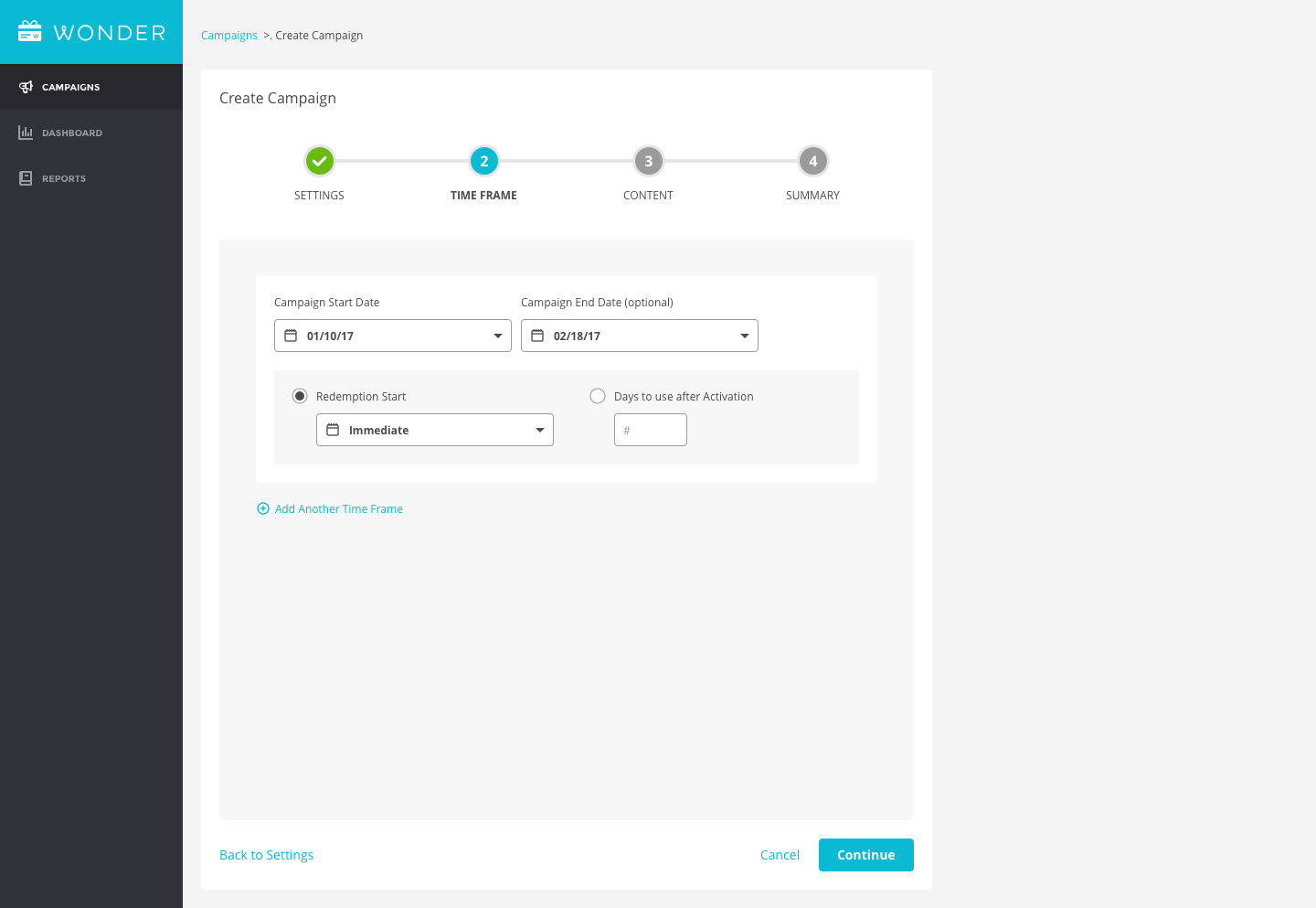 analytics_campaigns_create_time_frame_v1